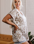 Karter Floral V Neck Short Sleeve Loose Fit Blouse
