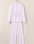 Bow Shirt and Pants Pajama Set