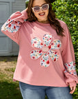 Elizabeth applique Drop Shoulder Sweatshirt