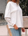 Lace Patchwork Long Sleeve Tee