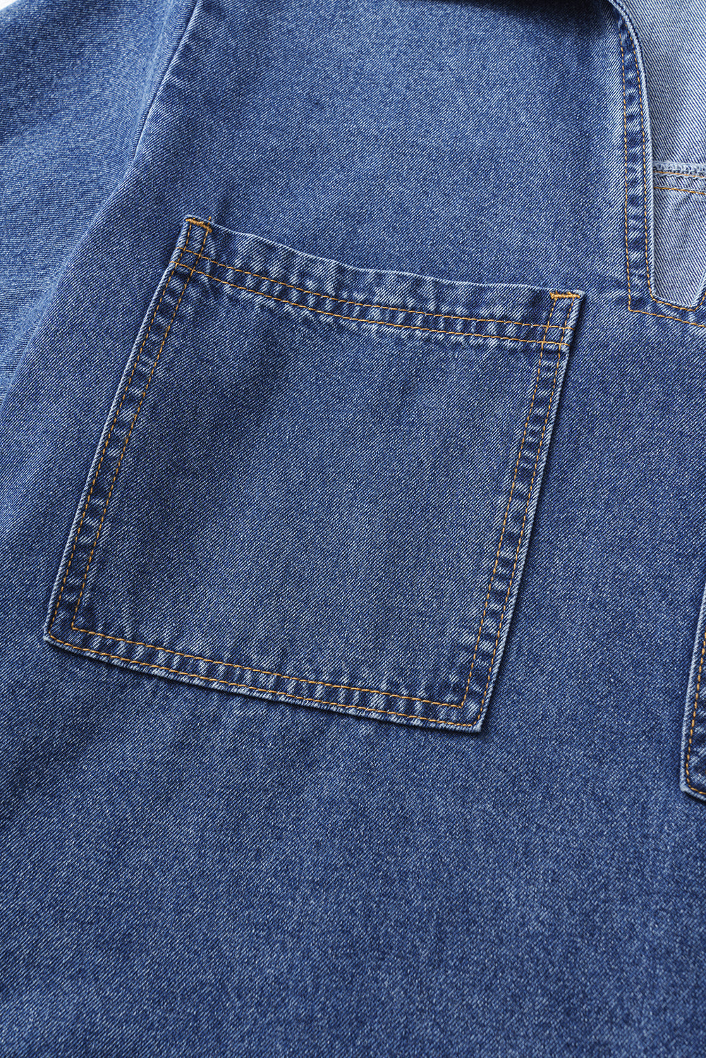 Blue Short Sleeve Collared Denim Mini Dress