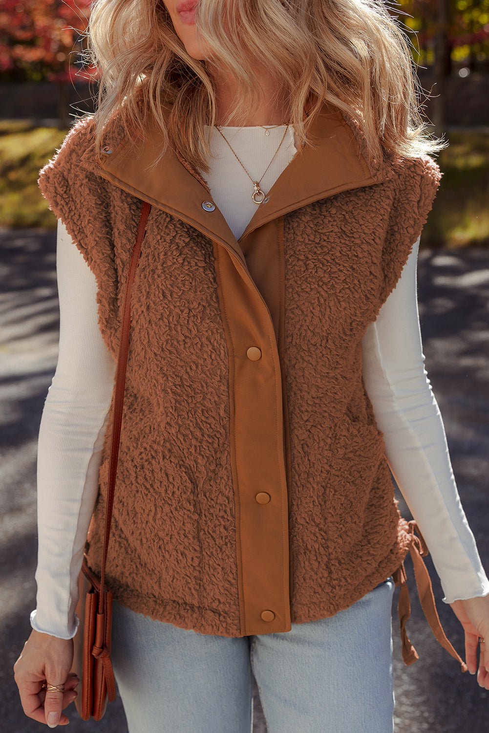 Evelyn Knot Side Plush Vest