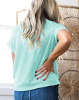 Corded Knit Crew Neck Tee