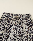 Plus Size Leopard Reverse Seam Patch Pocket Pants
