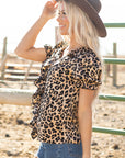 Martha Leopard Puff Short Sleeve Top