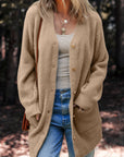 Solid Fuzzy Button-Front Cardigan