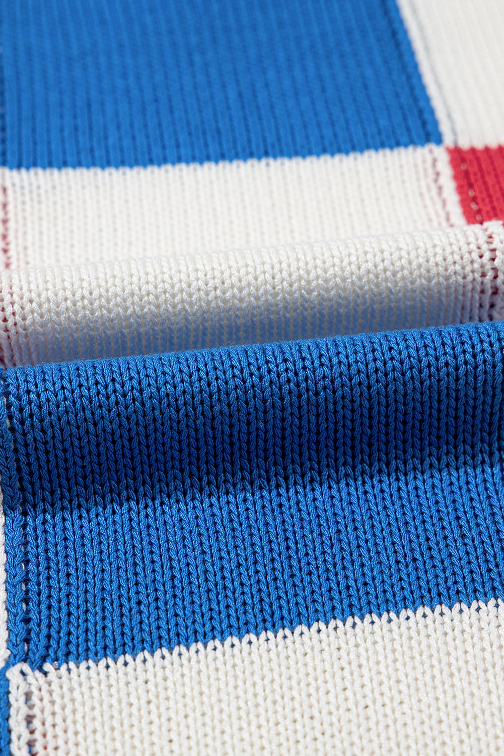 Colorblock Checker Cap Sleeve Sweater