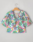 Marlowe Loose Fit Puff Sleeve Square Neck Blouse