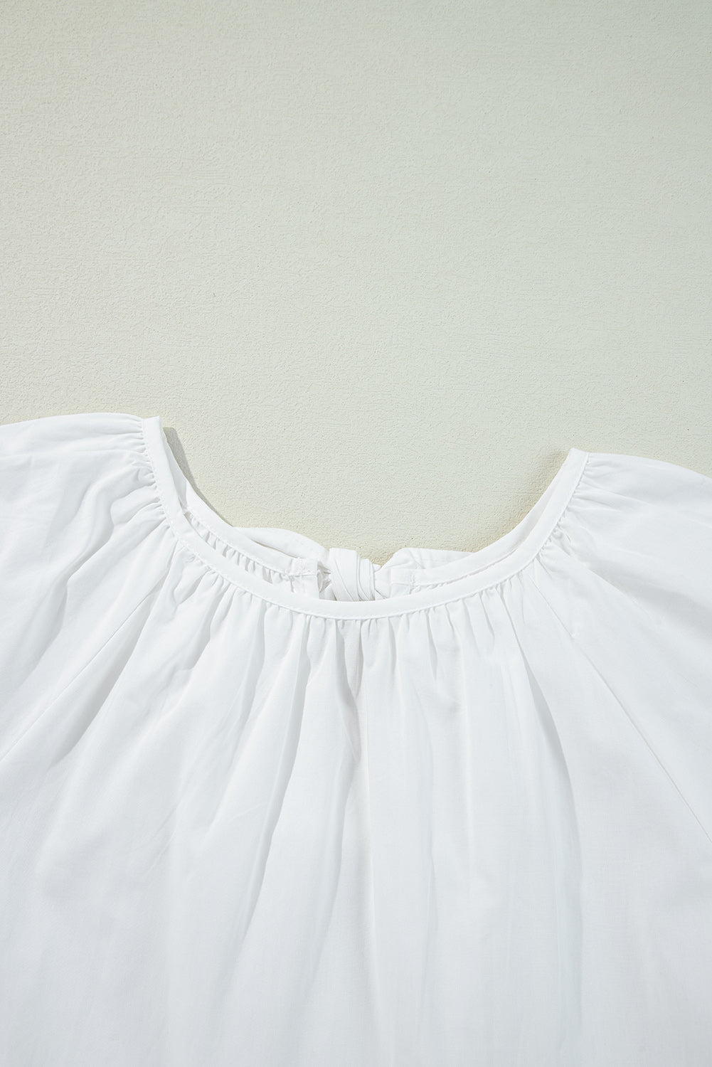 Bow Cutout Back 3/4 Sleeve Blouse