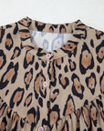 Leopard Balloon Sleeve Button-Up Shirt