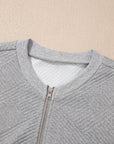 Textured Half-Zip Long Sleeve Sweatshirt