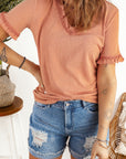 Lina Distressed Ripped Rolled Hem Sky Blue Denim Shorts
