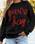 GAME DAY Tinsel Drop Shoulder Sweatshirt