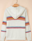 Stripe Colorblock Long Sleeve Hooded Sweater