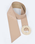Pearl Round Buckle Plus Size Belt