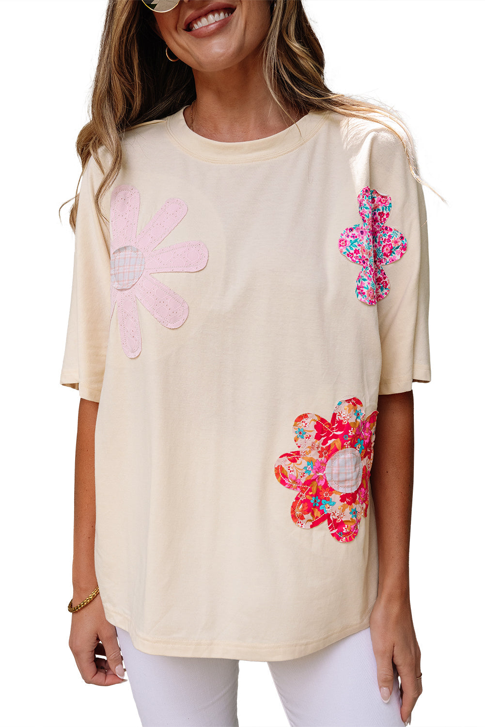 Flower Patchwork Reverse Seam Tee