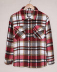 Plaid Pocketed Button Front Shacket