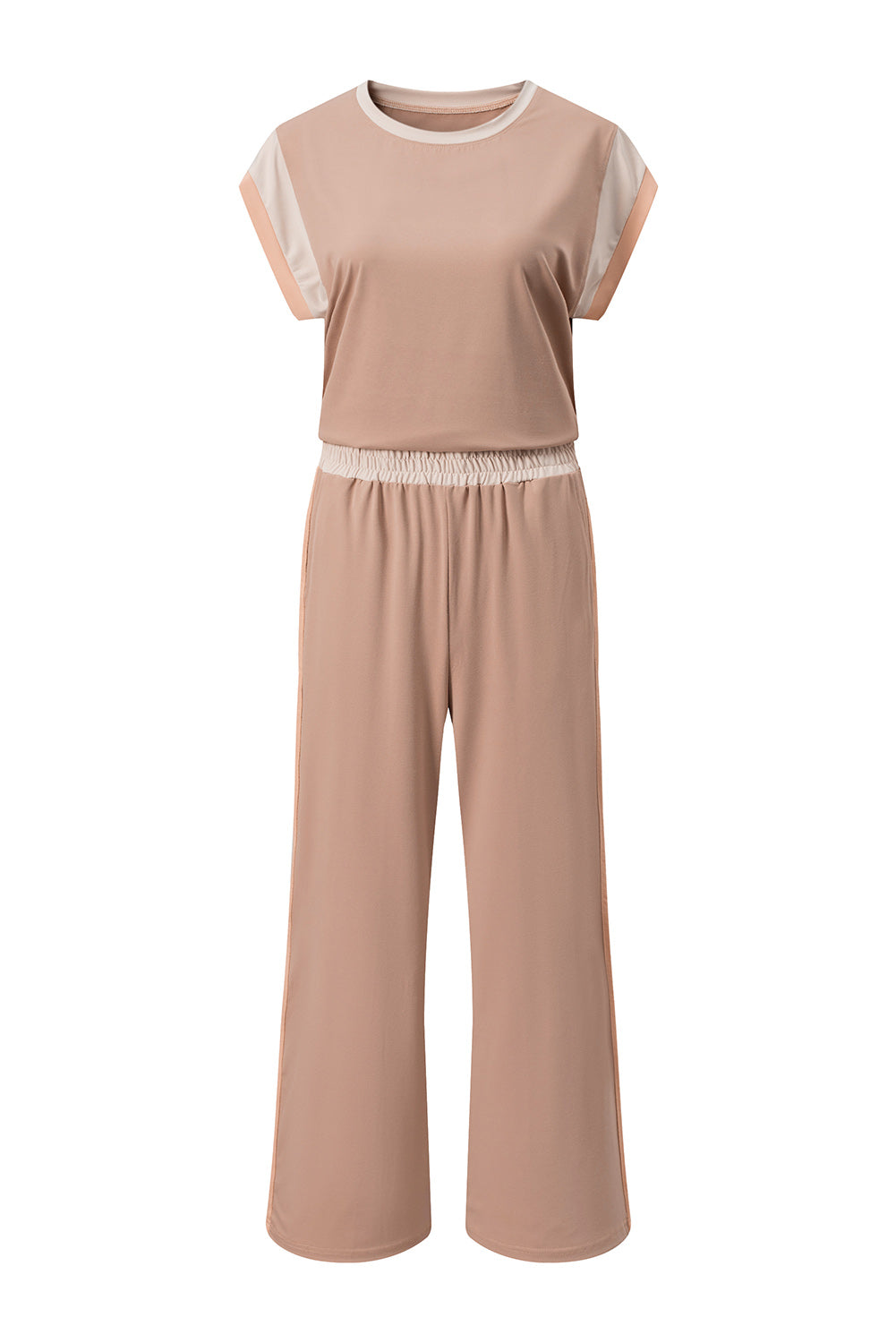 Colorblock Cap Sleeve Tee and Pants Set