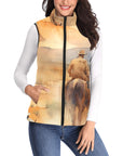 Watercolor Cowboy Women's Western Puffy Vest