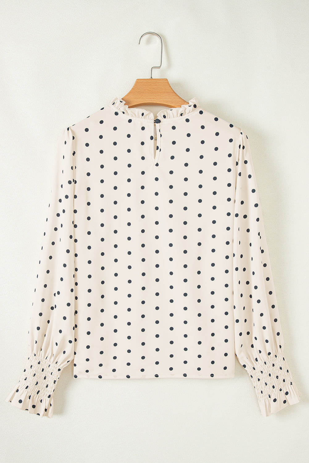 Polka Dot Frilled Collar Blouse