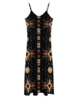 Black and Tan Southwestern Aztec Western Maxi Dress