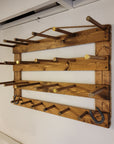 9 Cowboy Hat Rack | Cowboy Hat Holder | Rustic Western Hat Display | Handcrafted Wooden Organizer | Space-Saving Home Decor | Made in USA
