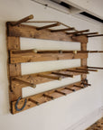 9 Cowboy Hat Rack | Cowboy Hat Holder | Rustic Western Hat Display | Handcrafted Wooden Organizer | Space-Saving Home Decor | Made in USA