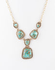 Earth and Sky Blue Turquoise Golden Necklace