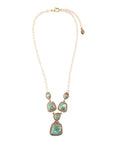 Earth and Sky Blue Turquoise Golden Necklace