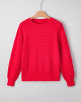 Kay Knit Ribbed Cuffs Crew Neck Sweater