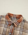 Plaid Colorblock Patchwork Snap Buttoned Shacket