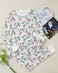 Christmas Holly Thermal Top and Pants Lounge Set