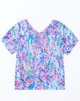 Floral Short Sleeve V-Neck Tee
