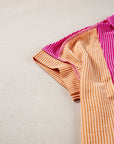 Colorblock Corded Knit Crewneck T-Shirt