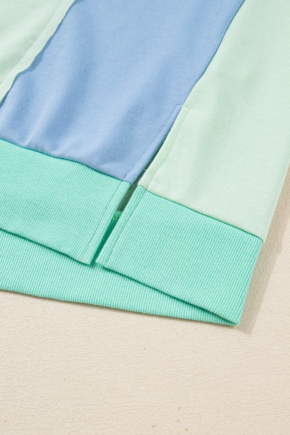 Plus Size Floral Patchwork Long Sleeve V-Neck Top