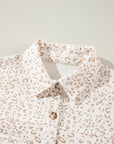 Leopard Corduroy Flap Pockets Button-Up Shacket