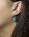 Emile Blue Turquoise Sterling Silver Hoop Earrings