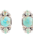 Emile Blue Turquoise Sterling Silver Hoop Earrings