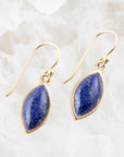 Blue Lapis Golden Drop Earrings