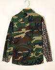 Leopard Camo Patchwork Oversized Shacket