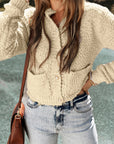Evie Pearl Buttons Popcorn Textured Sweater Cardigan