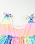 Haley Striped Tied Shoulder Tank Top