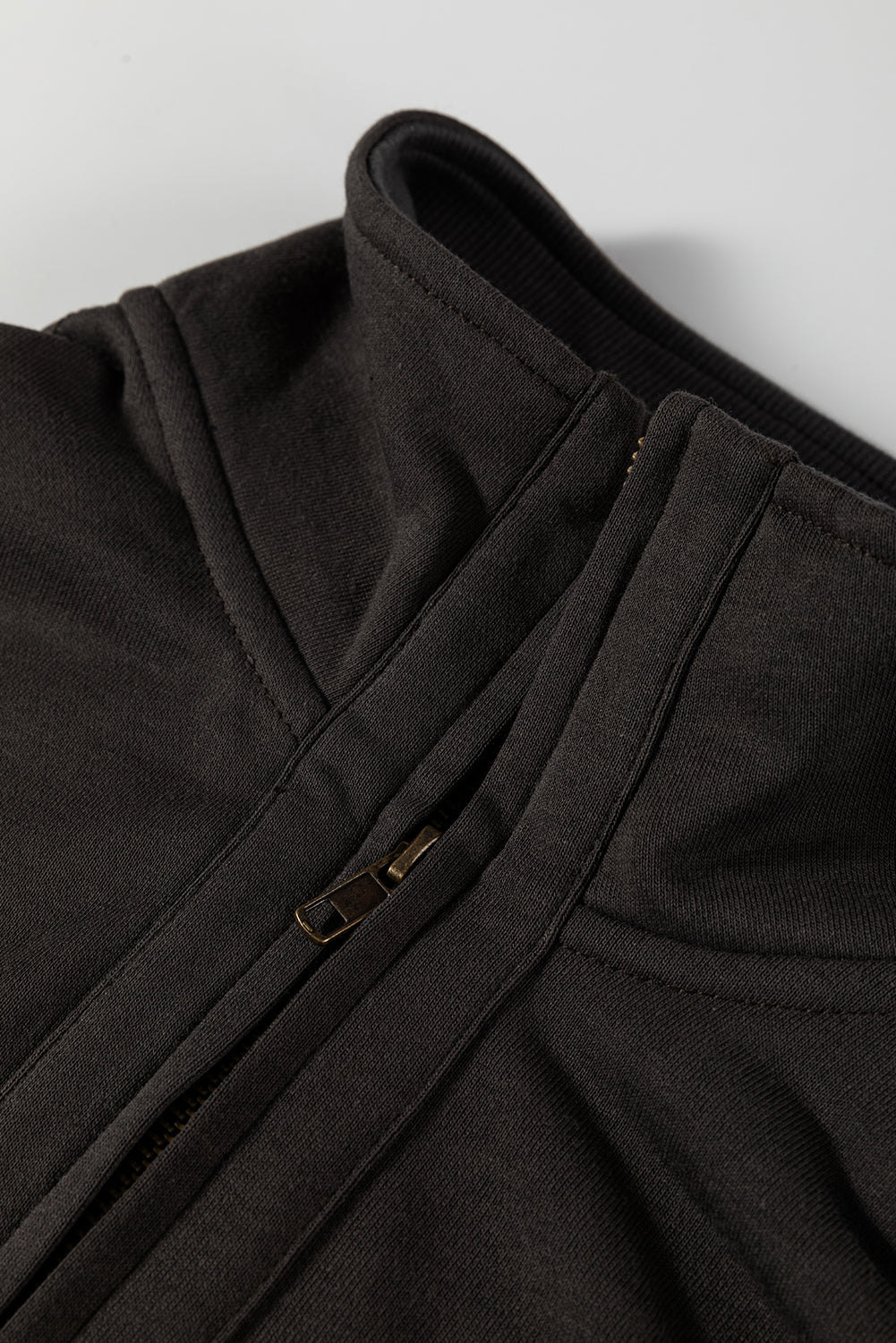 Waffle Knit Patchwork Half-Zip Sweatshirt