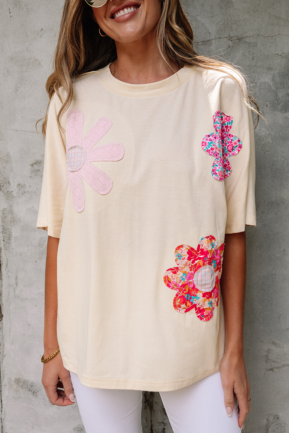 Flower Patchwork Reverse Seam Tee
