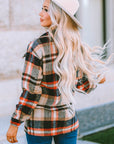 Plaid Pocketed Button Front Shacket