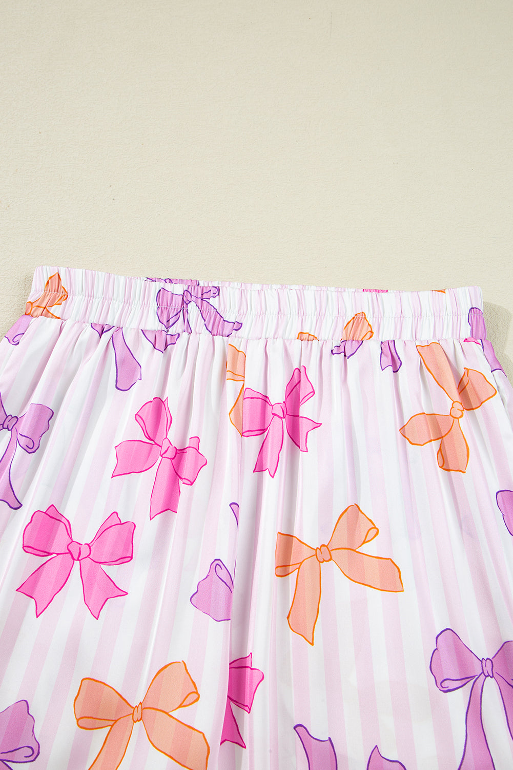 Stripe Bow Shirt and Pants Pajama Set