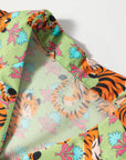 Tiger Floral Collared V-Neck Shirt
