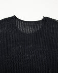 Solid Crochet Hollow-Out Sweater
