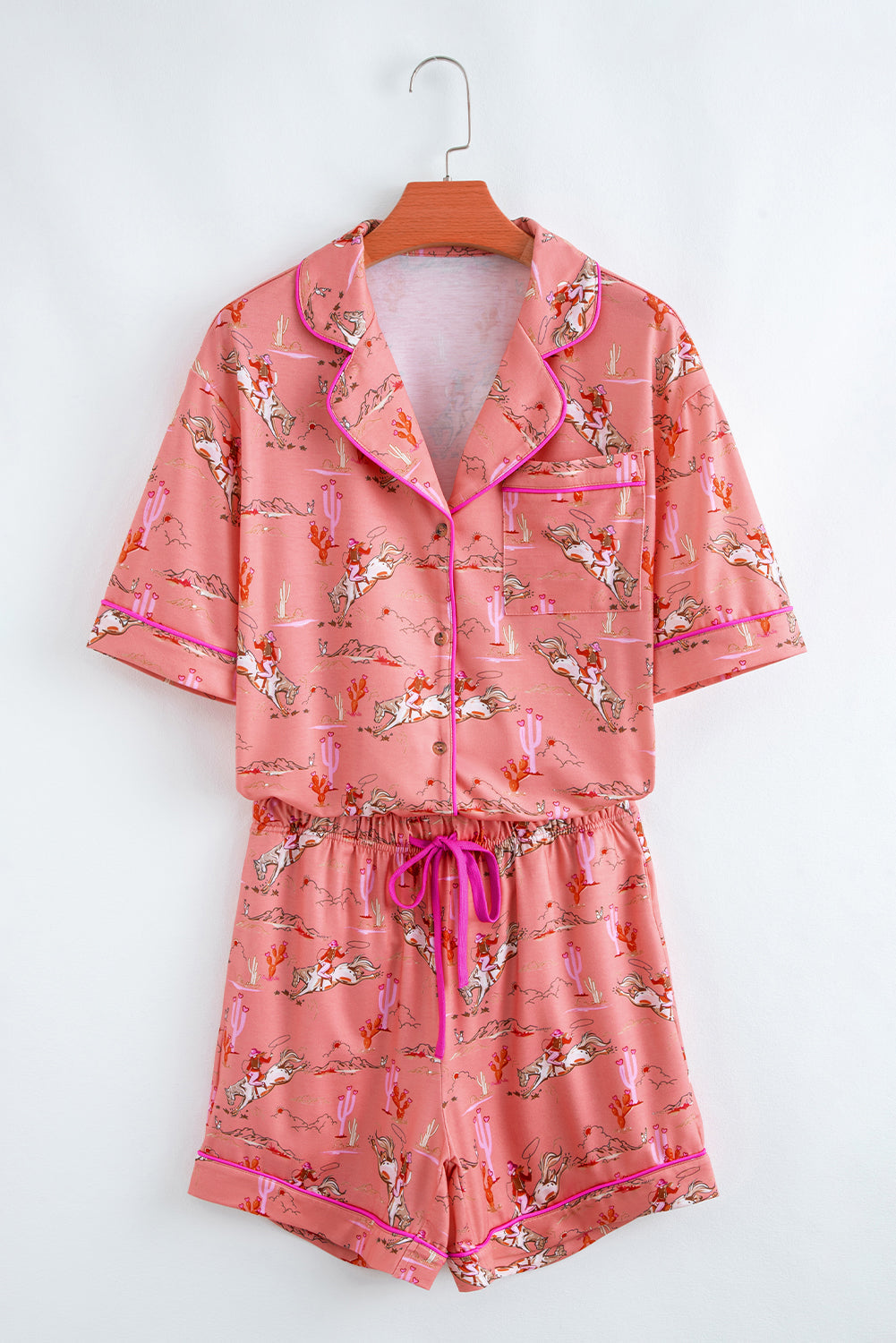 Western Cowgirl Top &amp; Shorts Pajama Set