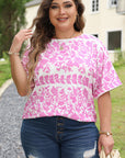 Amiri Floral Curved Hem Plus Size Top